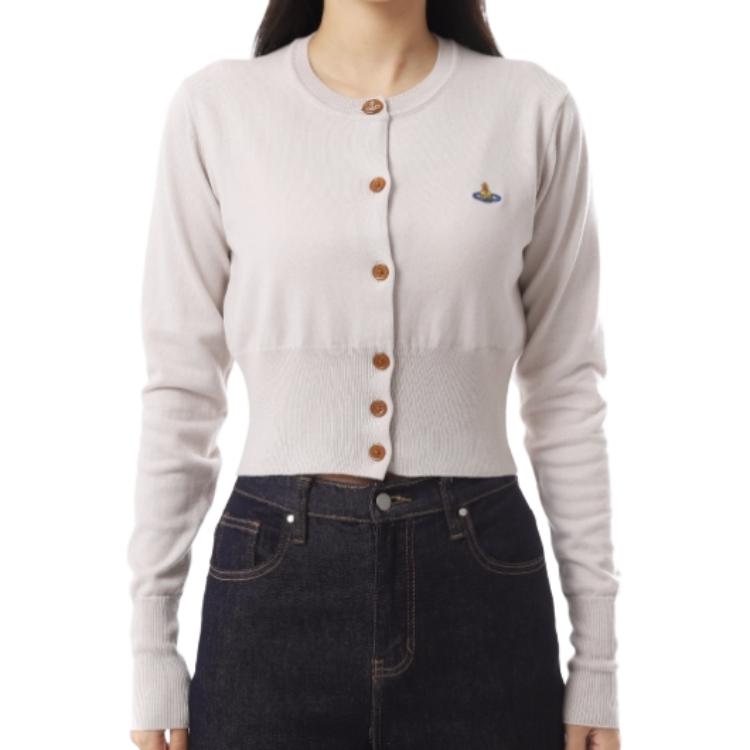 

Кардиган с вышитым логотипом укороченный Vivienne Westwood, серый