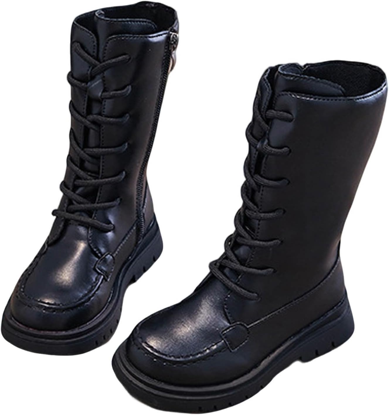 

Девочковые Ботинки до Полусапога Водонепроницаемые С Завязками и Молнией Сбоку, Тактические Ботинки до Полусапога, Искусственная Кожа, Ботинки для Верховой Езды, Осень/Зима Generic, Black