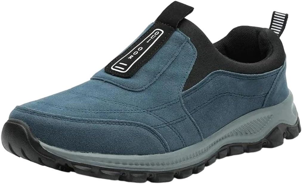 

Мужские походные кроссовки для улицы, удобные, повседневные, дышащие, из замши и кожи, противоскользящая обувь для ходьбы Generic, синий