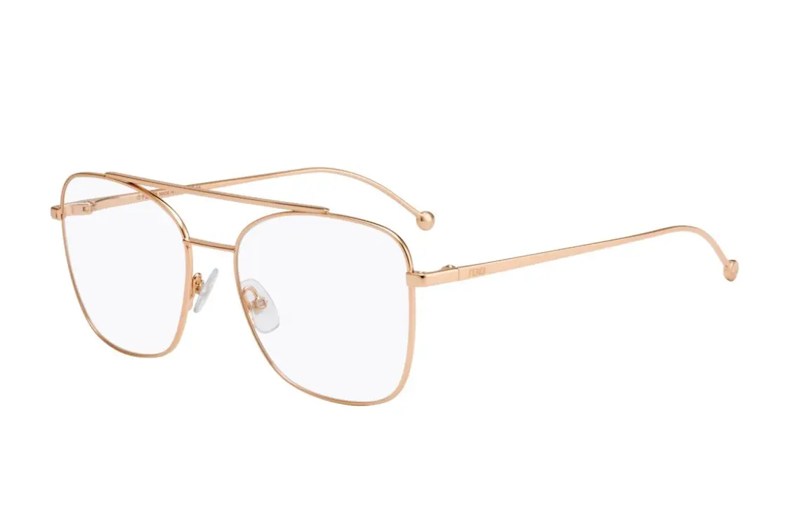 

FENDI Металлическая оправа для очков неправильной формы унисекс розовое золото, Rose Gold