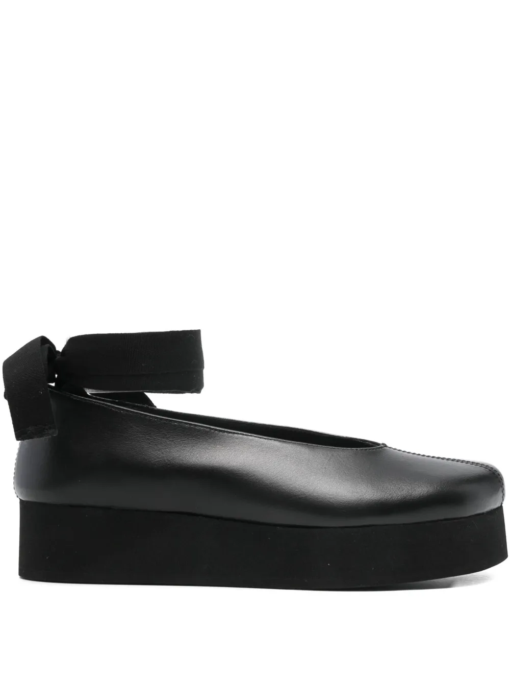Балетки на платформе с бантом COMME DES GARCONS, черный