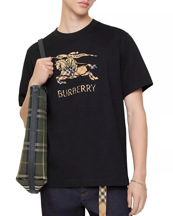 

Хлопковая футболка Ekd с эффектом омбре Burberry, черный