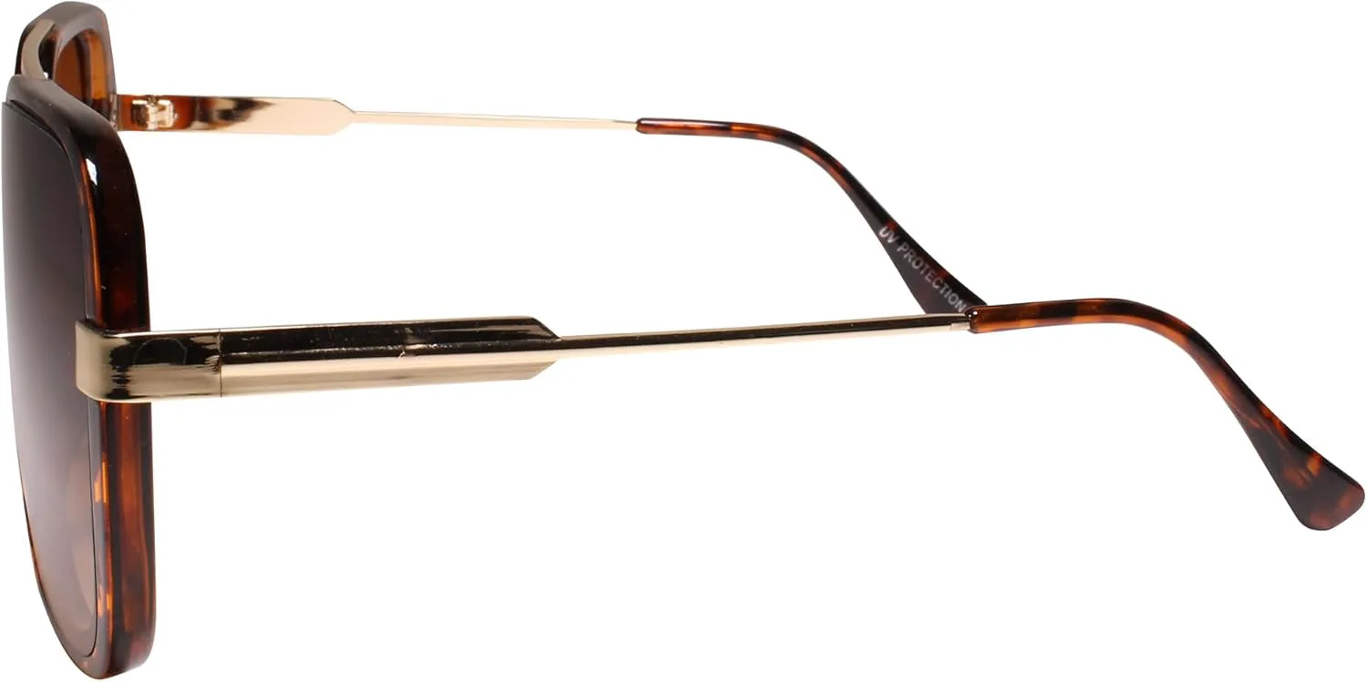 

Дизайнерские роскошные солнцезащитные очки большого размера XXL, великолепные, стильные, квадратной формы, черепаховая оправа и золотистый оттенок Generic, Tortoise