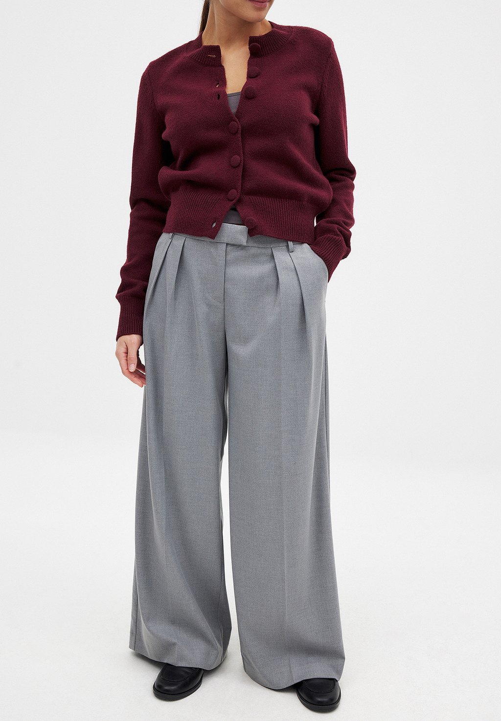 

Брюки WIDE LEG MID WAIST NA-KD, серый