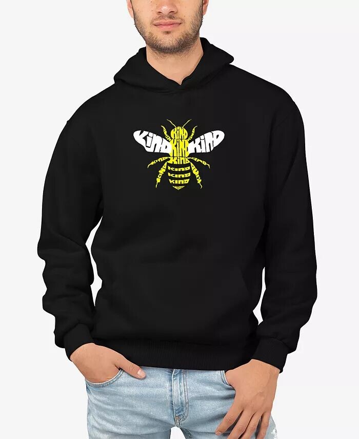 

Мужская толстовка с капюшоном Bee Kind Word Art LA Pop Art, черный