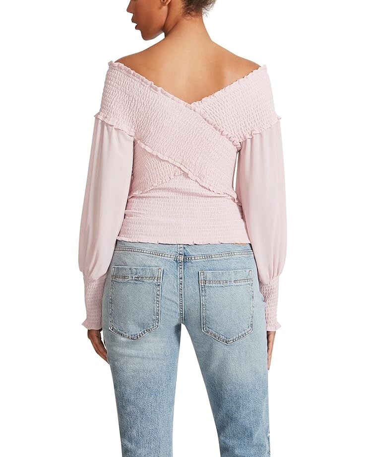 

Топ Steve Madden Long Sleeve Solid Smock Factor Top, цвет Rose Mauve