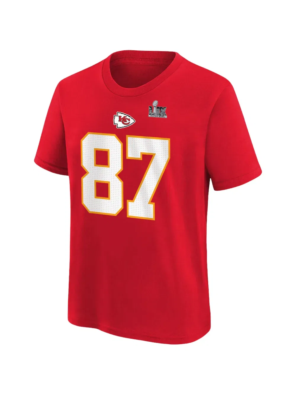Хлопковая футболка с изображением Трэвиса Келси из команды Kansas City Chiefs Nike Kids, красный