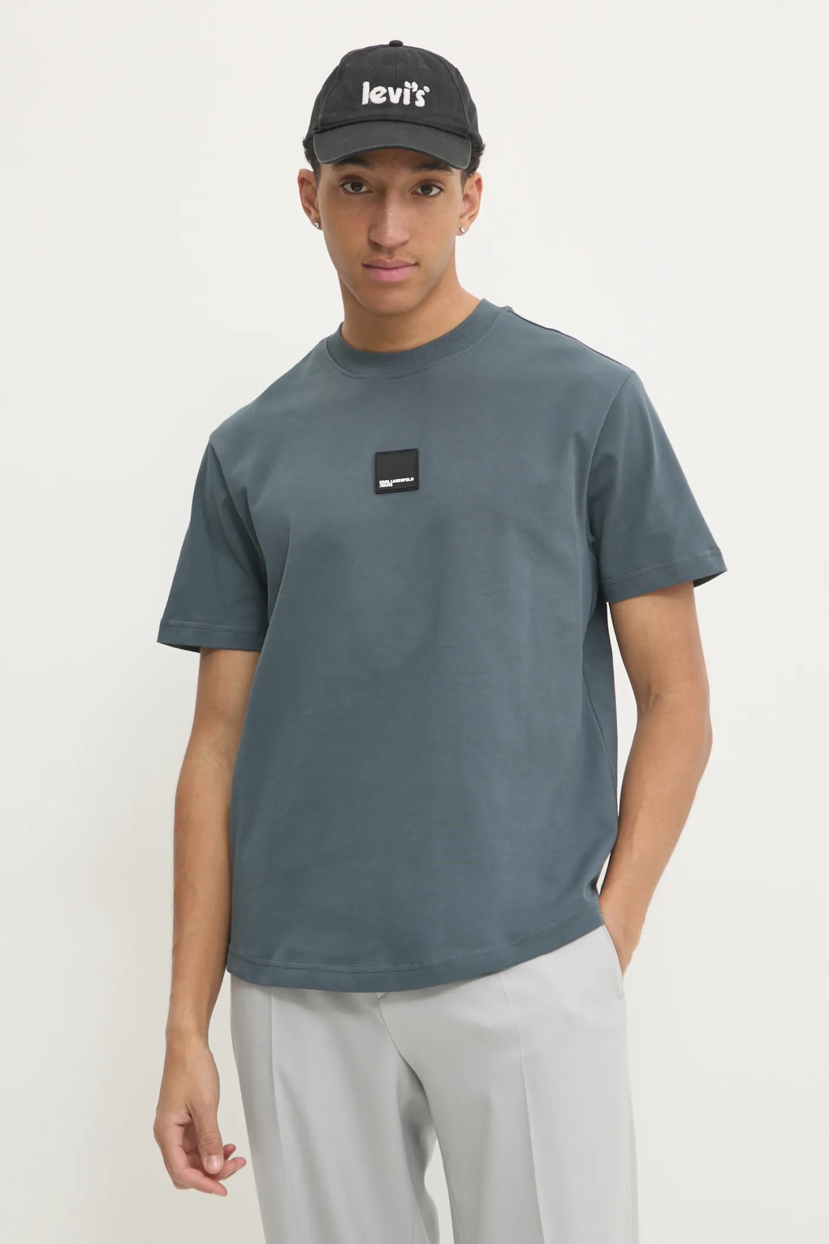 

Хлопковая футболка Karl Lagerfeld Jeans, серый