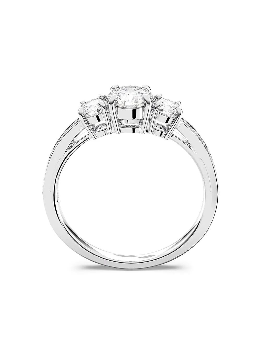 

Кольцо с камнями Swarovski, серебряный