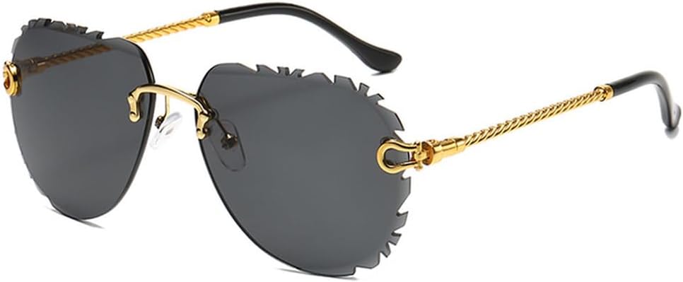 

Солнцезащитные очки LVTFCO без оправы, с круглым узором и обрезанными краями, модные и популярные женские солнцезащитные очки для путешествий и фотосъемки. Популярная мода, Black