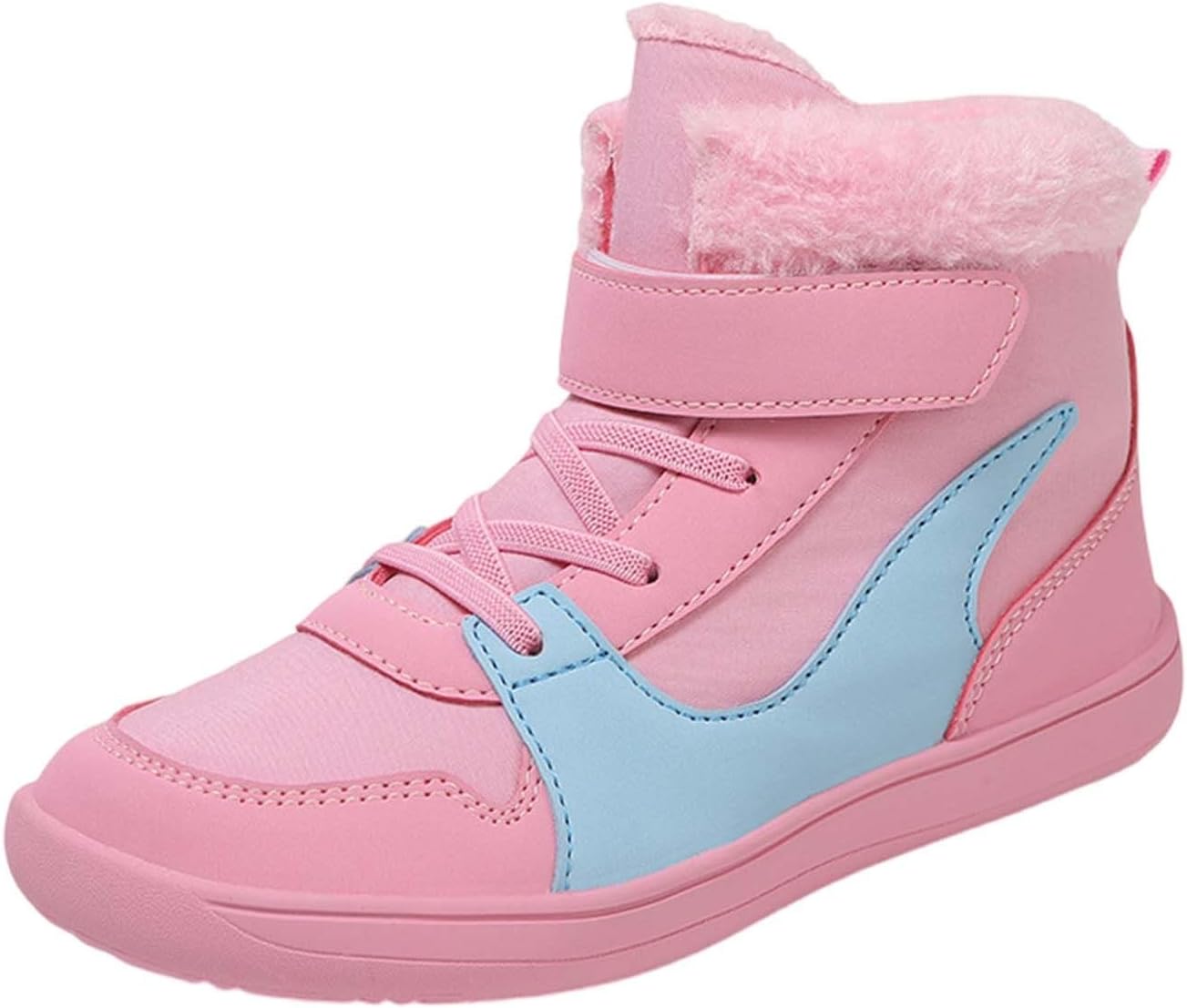 

Детские ботинки Barefoot Fur на подкладке для мальчиков и девочек, черные, для бега, снега, флисовые, пушистые, для походов и прогулок, плоские Generic