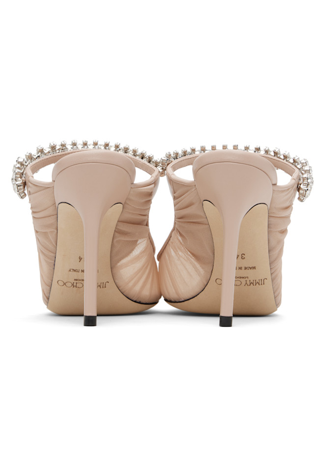 Эксклюзивная розовая модель bing 100 mules от Ssense Jimmy Choo, цвет macaron — фото 2