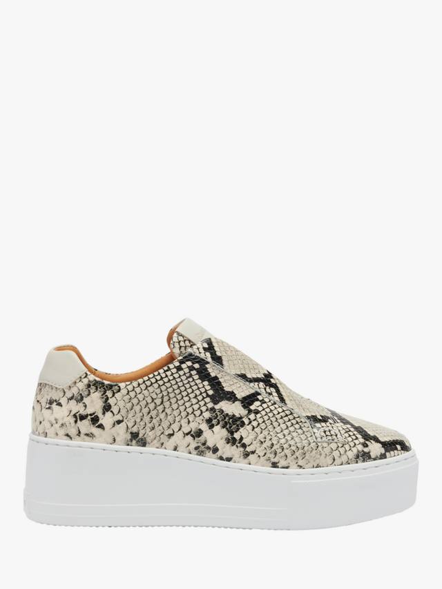 Кроссовки Park Up на платформе без шнурков из кожи с принтом змеи Russell & Bromley, Natural