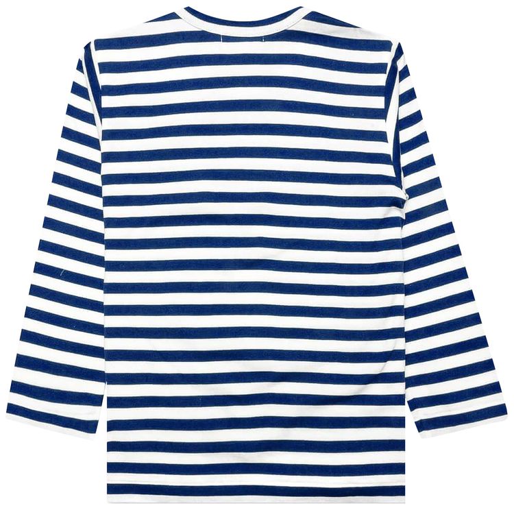 Футболка Comme des Garçons PLAY Striped Long Sleeve T-Shirt 'White/Blue', разноцветный — фото 2