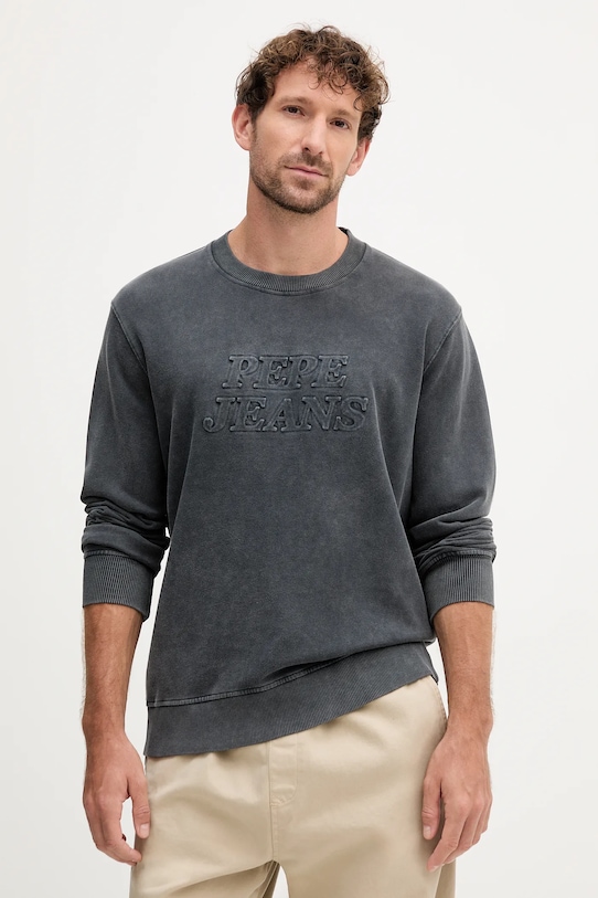 

Хлопковая толстовка DARIUS CREW Pepe Jeans, серый