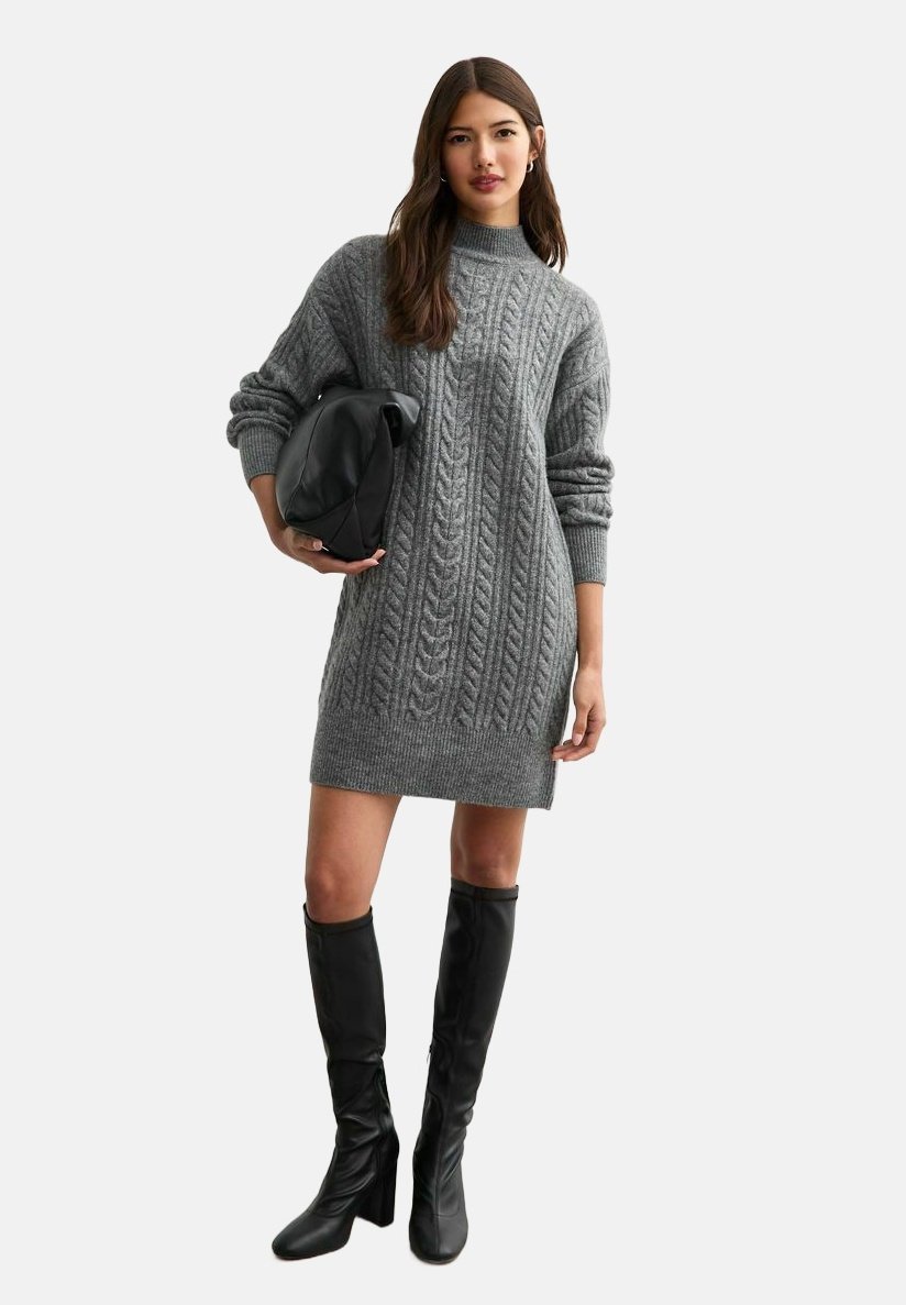 

Платье-джемпер CABLE KNIT MINI New Look, серый