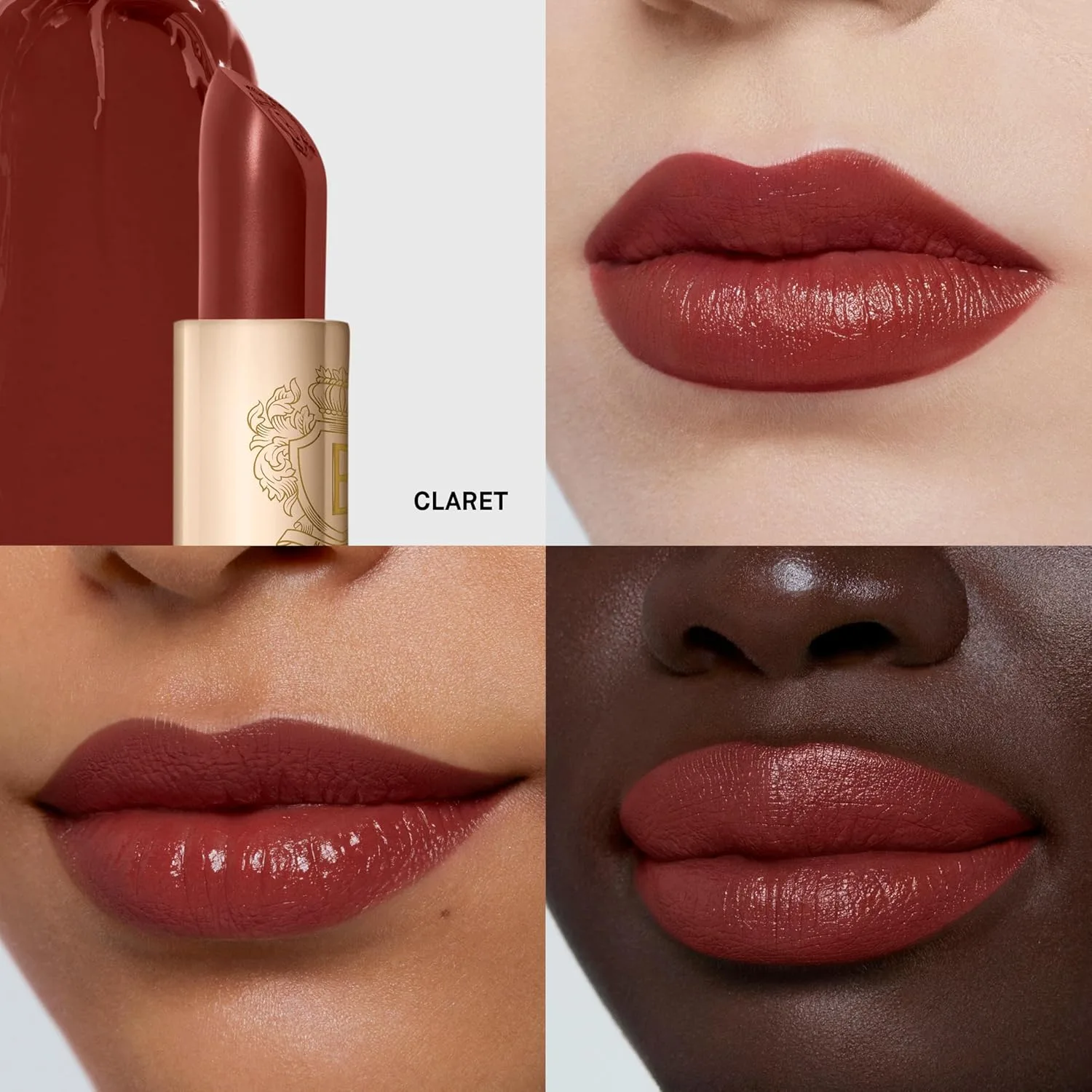 Помада Bobbi Brown Luxe | Яркая, ухаживающая за кожей помада для насыщенного сатинового финиша | Масло ромашки и воск из цветков жасмина, 0,12 унции, 16 Claret (Burnt red) — фото 2