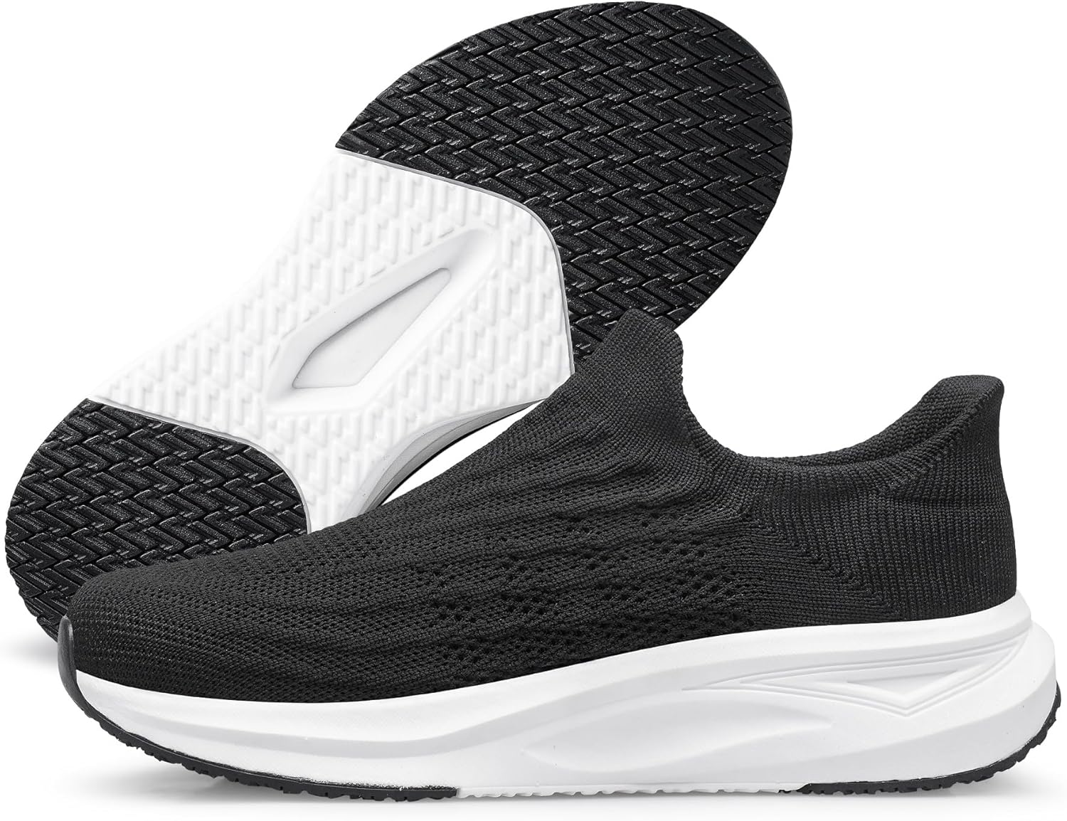 

Мужские слипоны vibdiv, удобные ленивые кроссовки-носки без шнурков, белый/черный