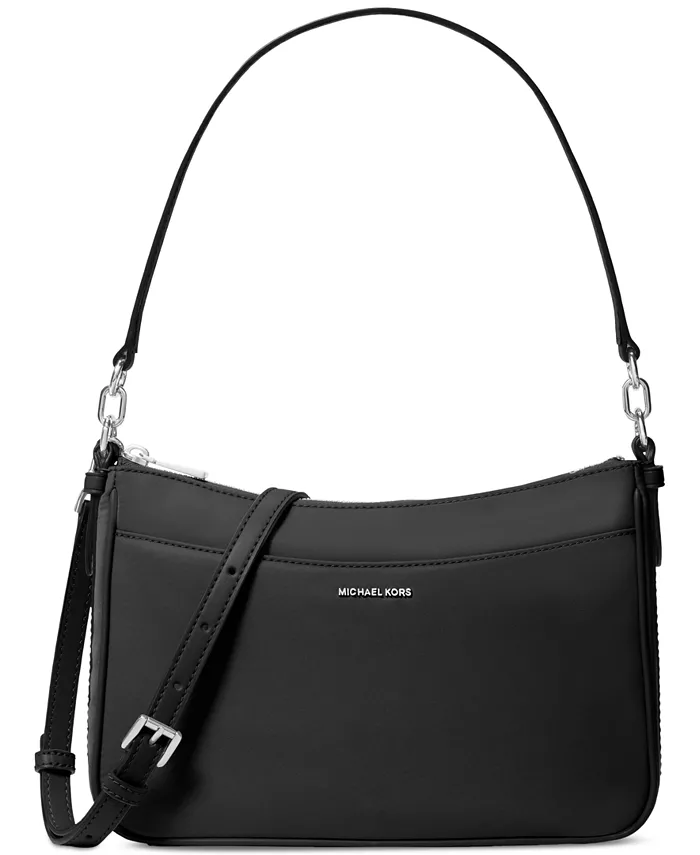 

Jet Set Small Top Zip Nylon Pouchette Crossbody Michael Kors, черный