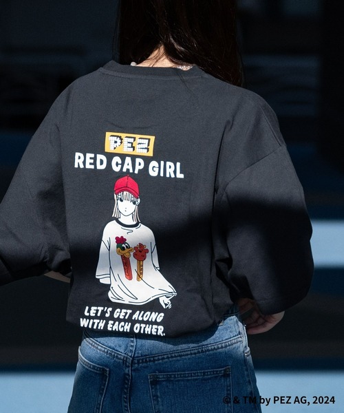 

Футболка с принтом на спине, PEZ x Red Cap Girl, серая