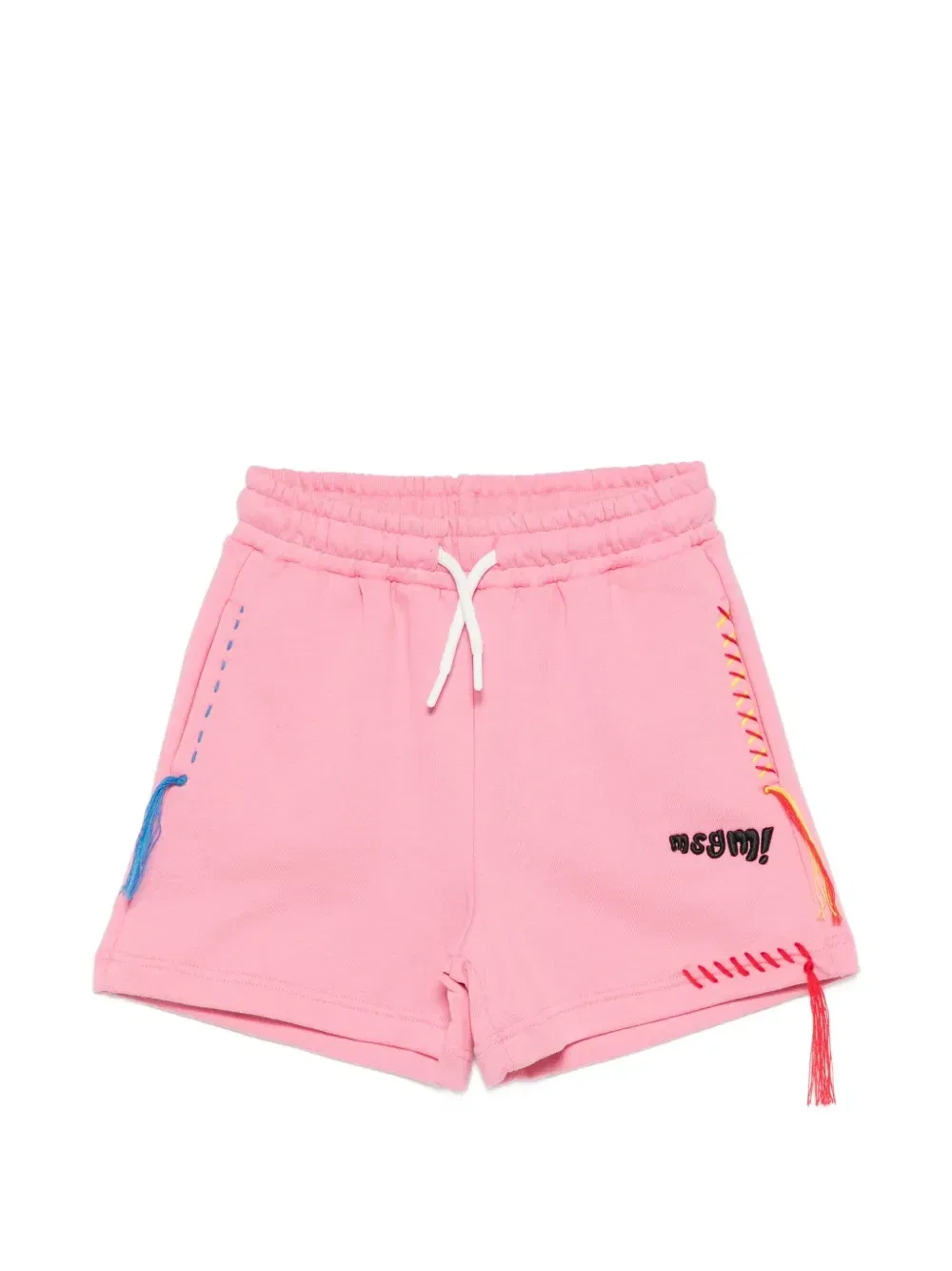 Шорты с кулиской и вышитым логотипом Msgm Kids, розовый
