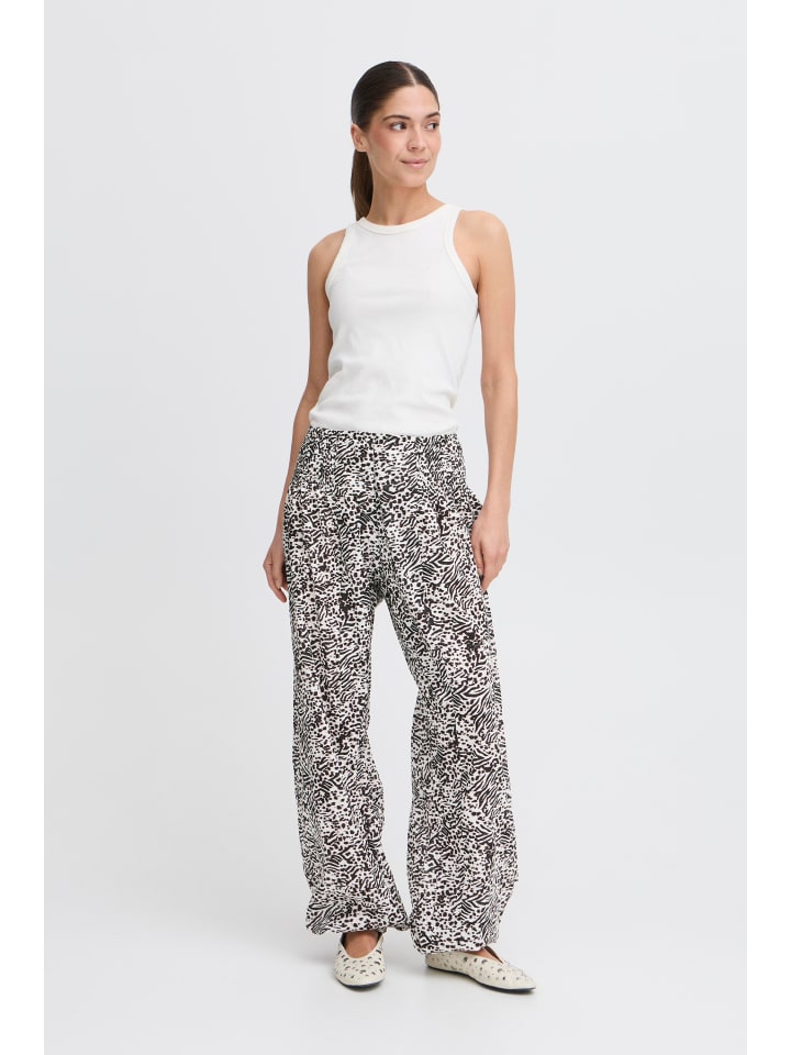 

Pulz Повседневные брюки PZJILL свободного кроя с принтом в виде мелких животных