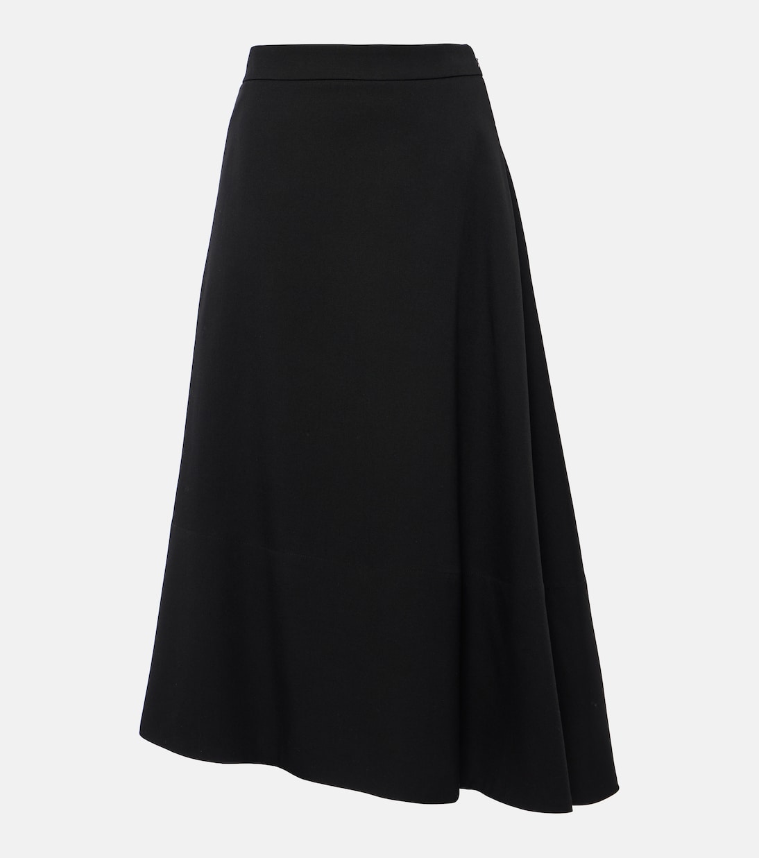 

Асимметричная юбка миди из натуральной шерсти Jil Sander, черный