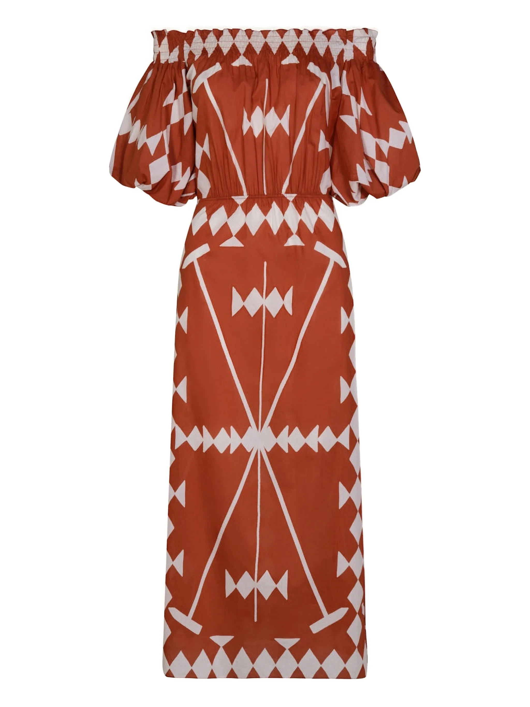 

Платье миди Harbor Hues с открытыми плечами Johanna Ortiz, коричневый