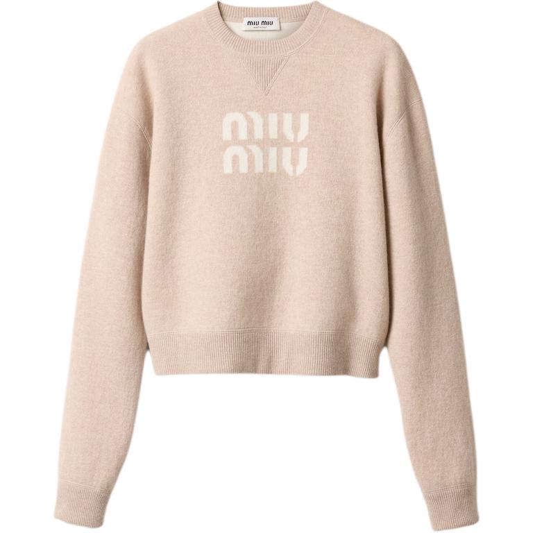 Кашемировый свитер Women's Sandy Beige MIU MIU, бежевый — фото 3