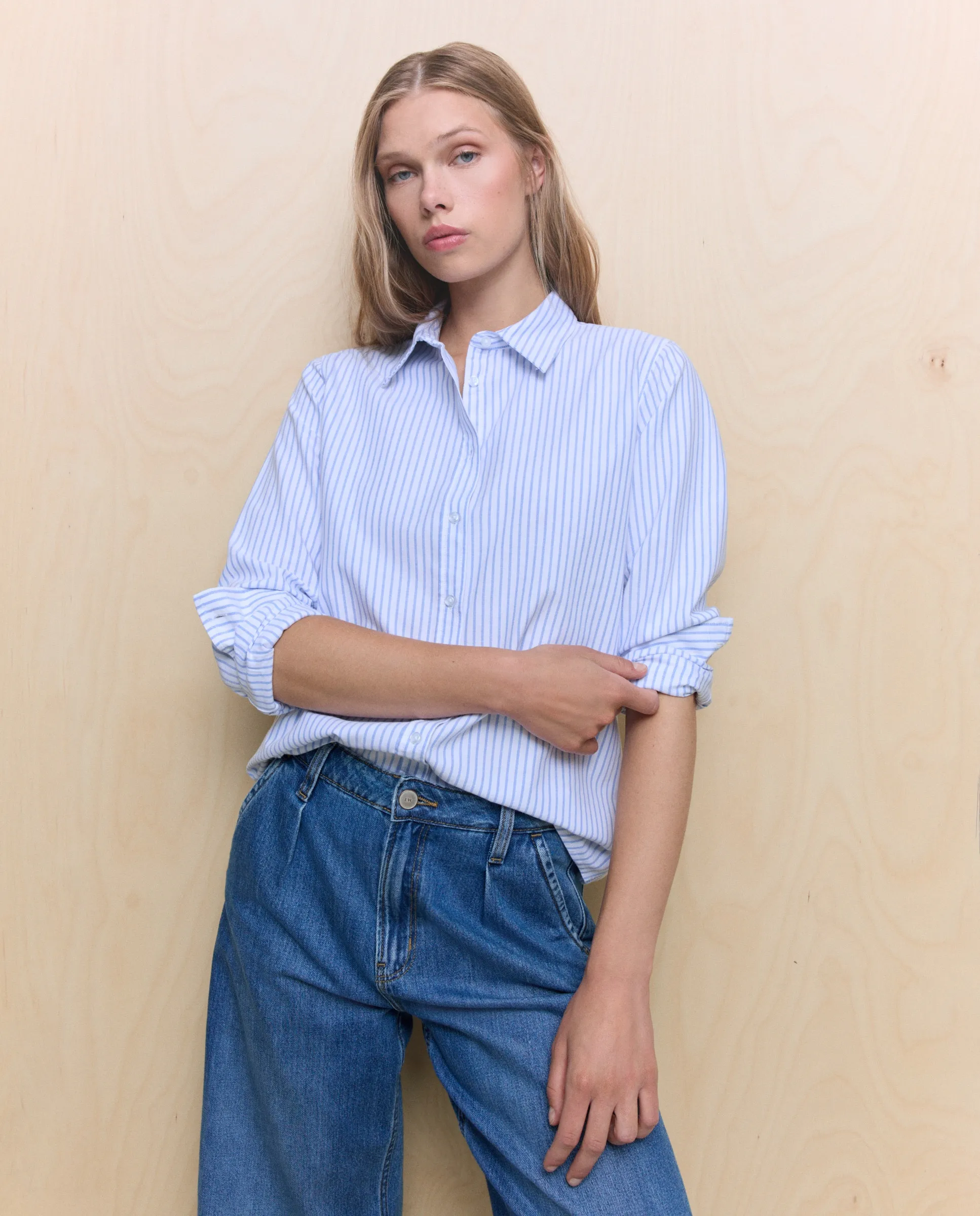 

Женская оксфордская рубашка с длинным рукавом Easy Wear, синий
