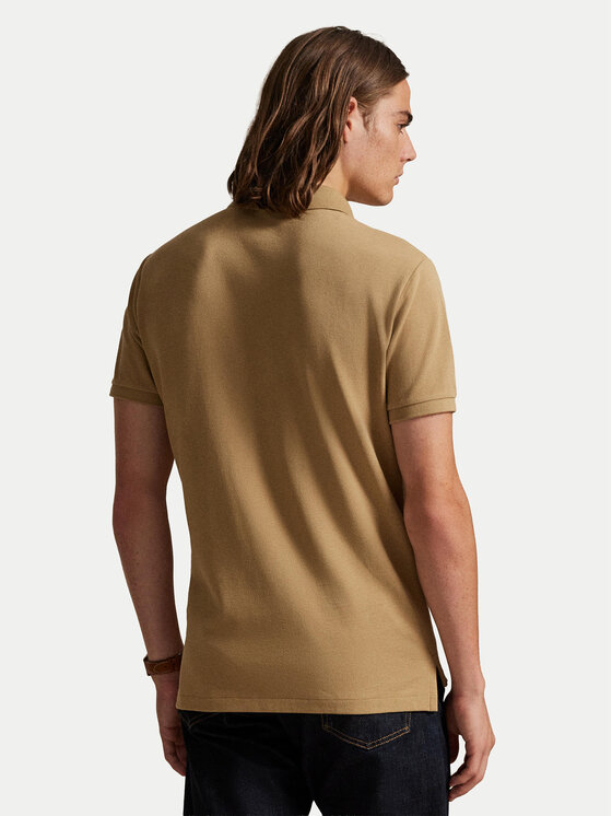 Поло custom slim fit 710680784332 Polo Ralph Lauren, бежевый — фото 3