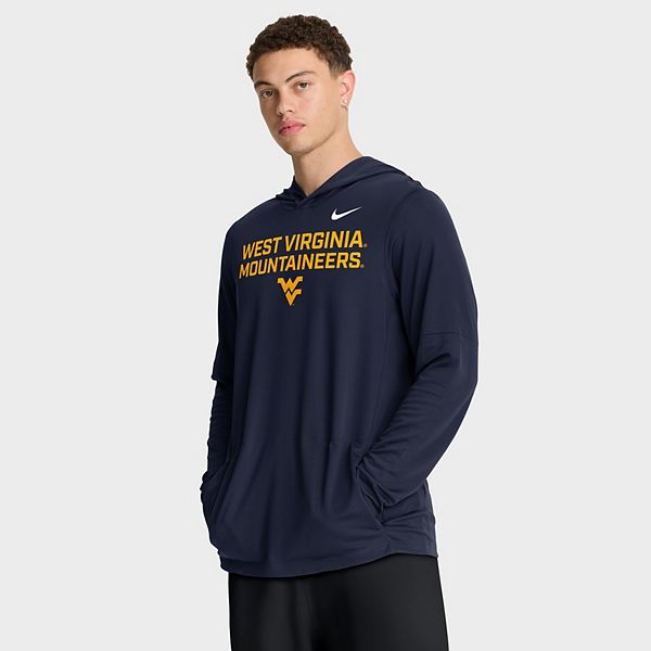 Мужская худи с длинным рукавом dri-fit west virginia mountaineers 2025 sideline в темно-синем цвете Nike — фото 2
