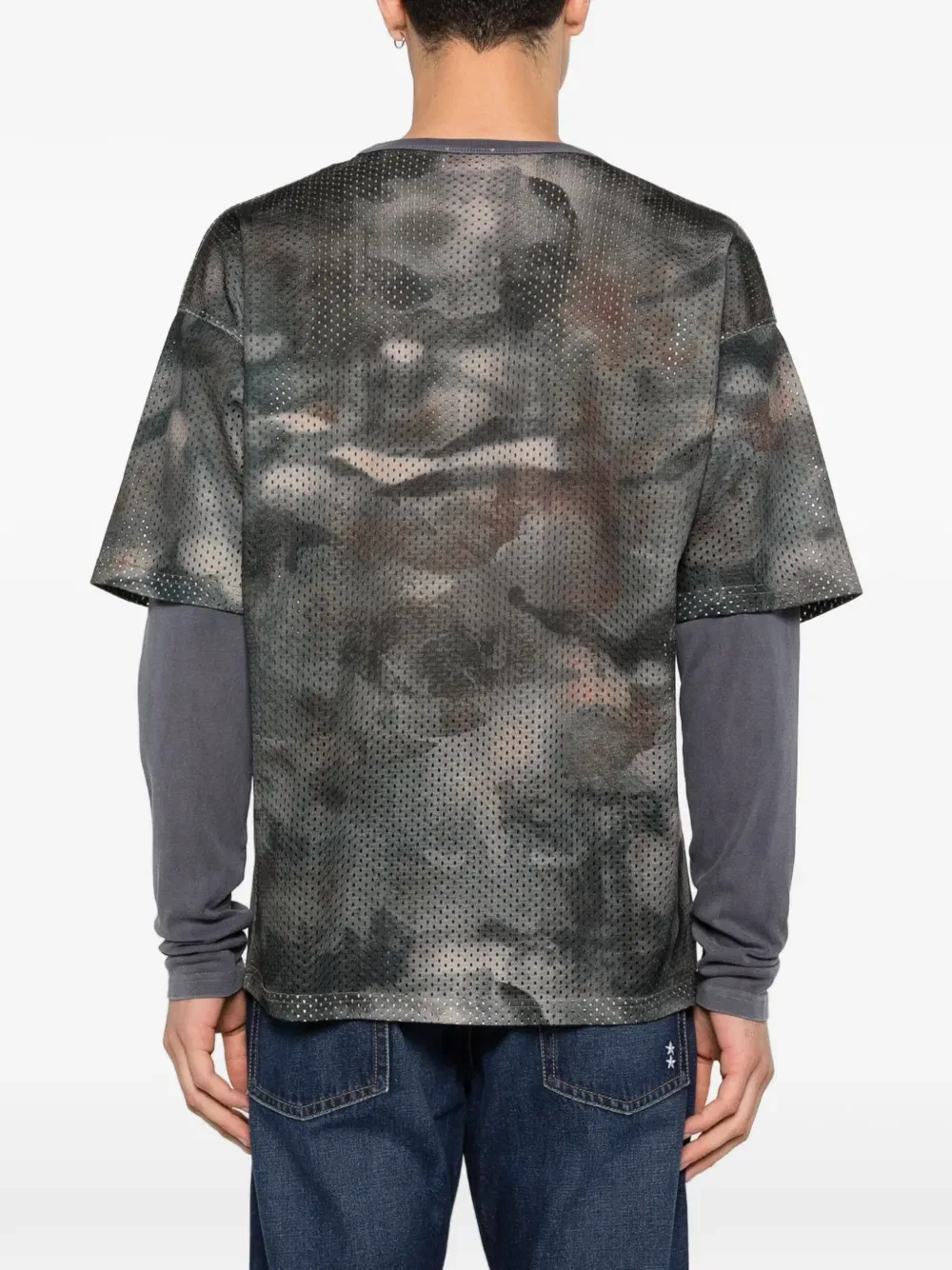 Перфорированная футболка с длинными рукавами Diesel, серый — фото 4