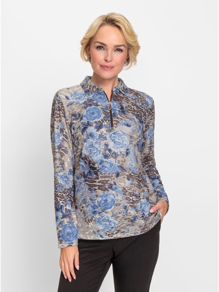 

Рубашка-поло синего цвета с кунжутным принтом WITT WEIDEN