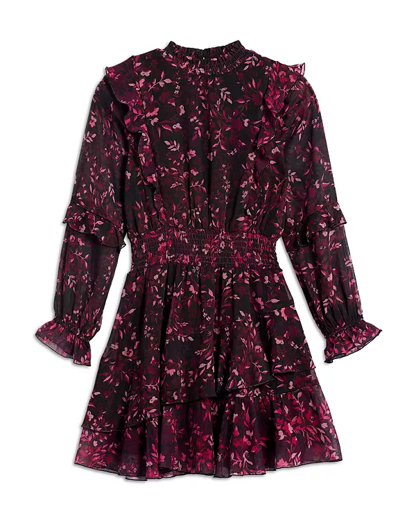 

Детское платье с длинными рукавами и сборками, для девочек постарше - эксклюзив. Aqua, красный