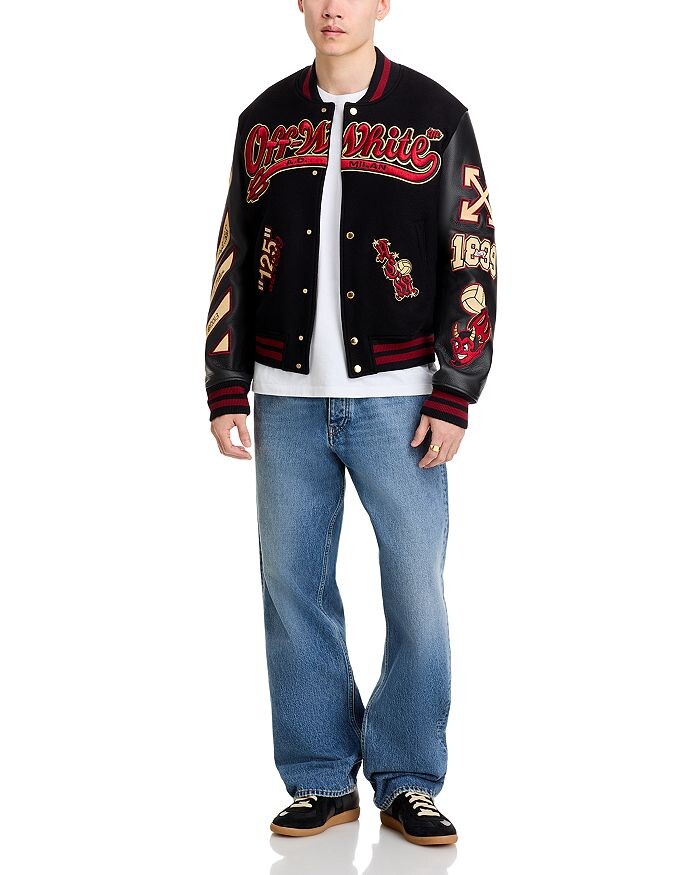 

Университетская куртка Off-White x AC Milan 125th Anniversary с вышивкой, черный