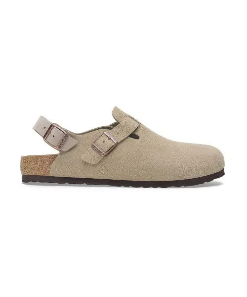 Мужские замшевые сандалии Birkenstock Tokio с ремешком бежевые — фото 4