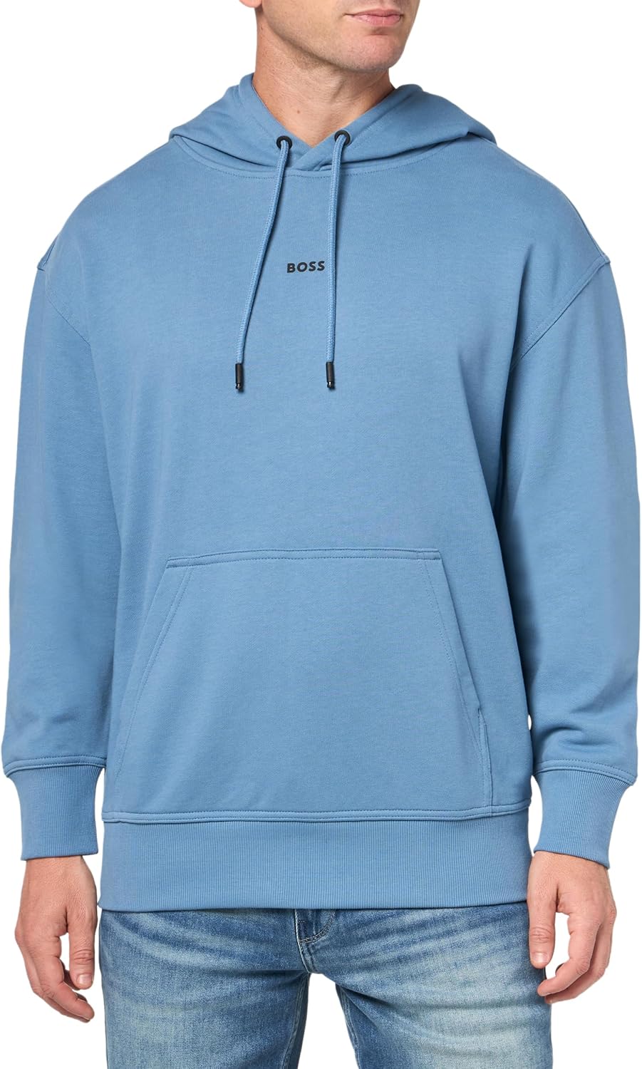 

Толстовка с капюшоном BOSS мужская Center Logo French Terry, Blue Dust