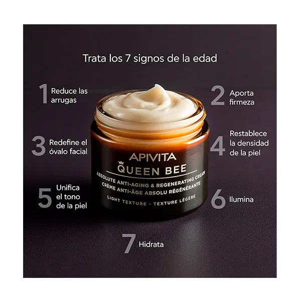 Регенерирующий крем для лица Queen Bee Crema Ligera Apivita, 50 ml — фото 2