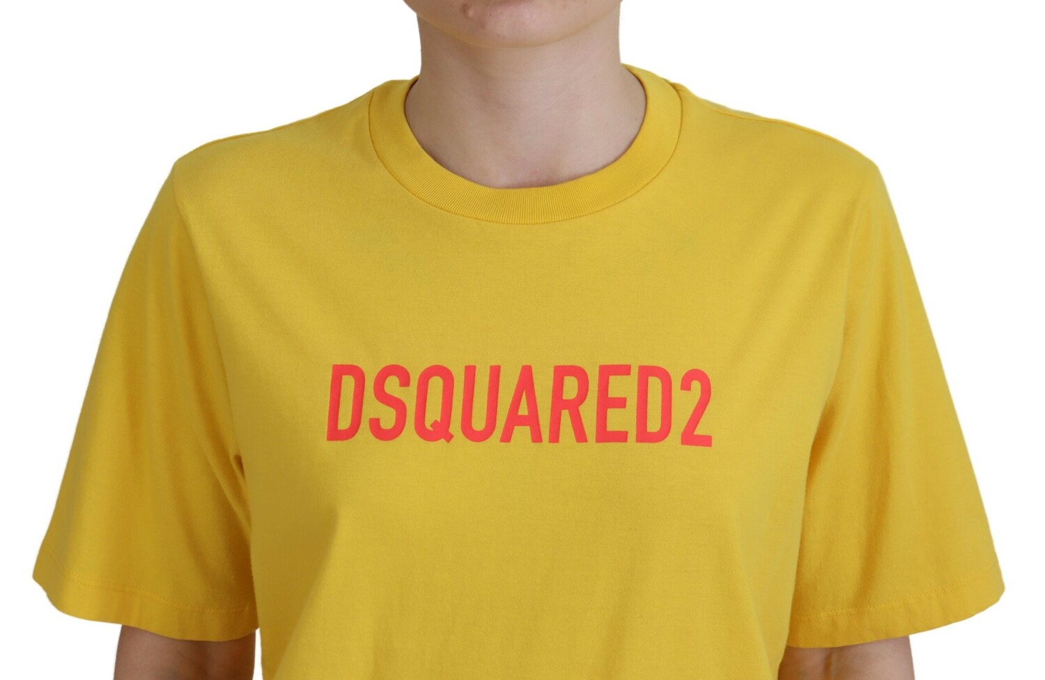 Футболка с круглым вырезом и принтом желтого логотипа из хлопка Easy Tee Dsquared2 — фото 4