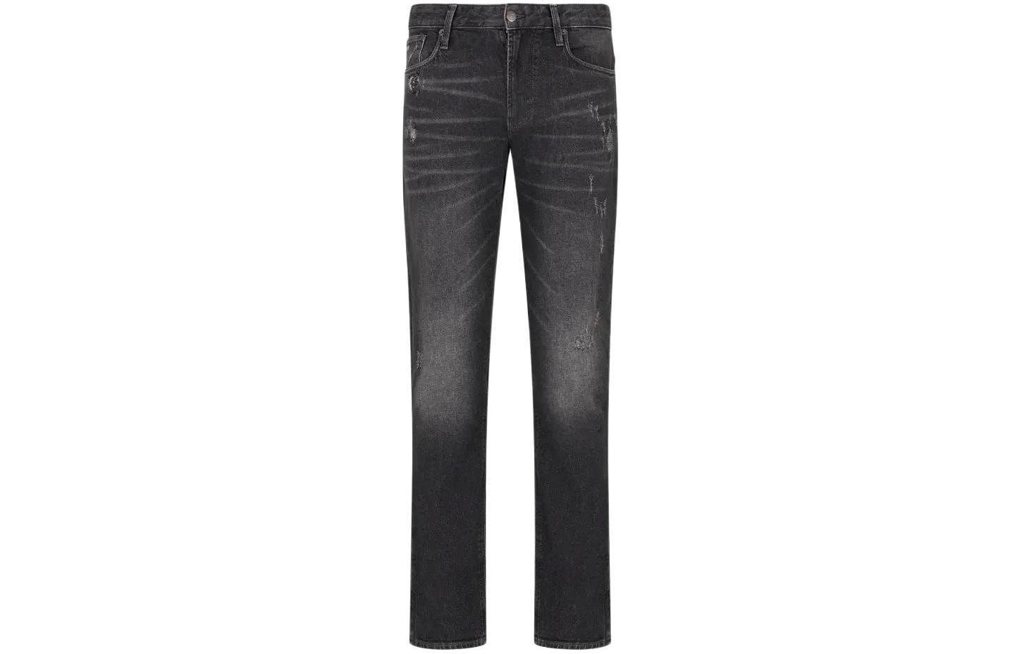 Джинсы J06 Slim fit поношенный вид Stretch denim EMPORIO ARMANI, серый — фото 3