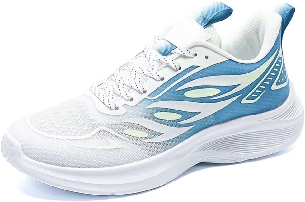 

Кроссовки Jakcuz больших размеров с сеткой для мужчин, удобные, дышащие, для спортзала и ходьбы, на шнуровке, белый/синий