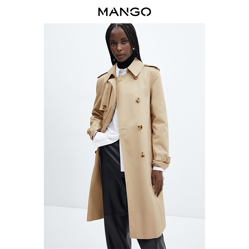 

Классический женский плащ Mango, коричневый