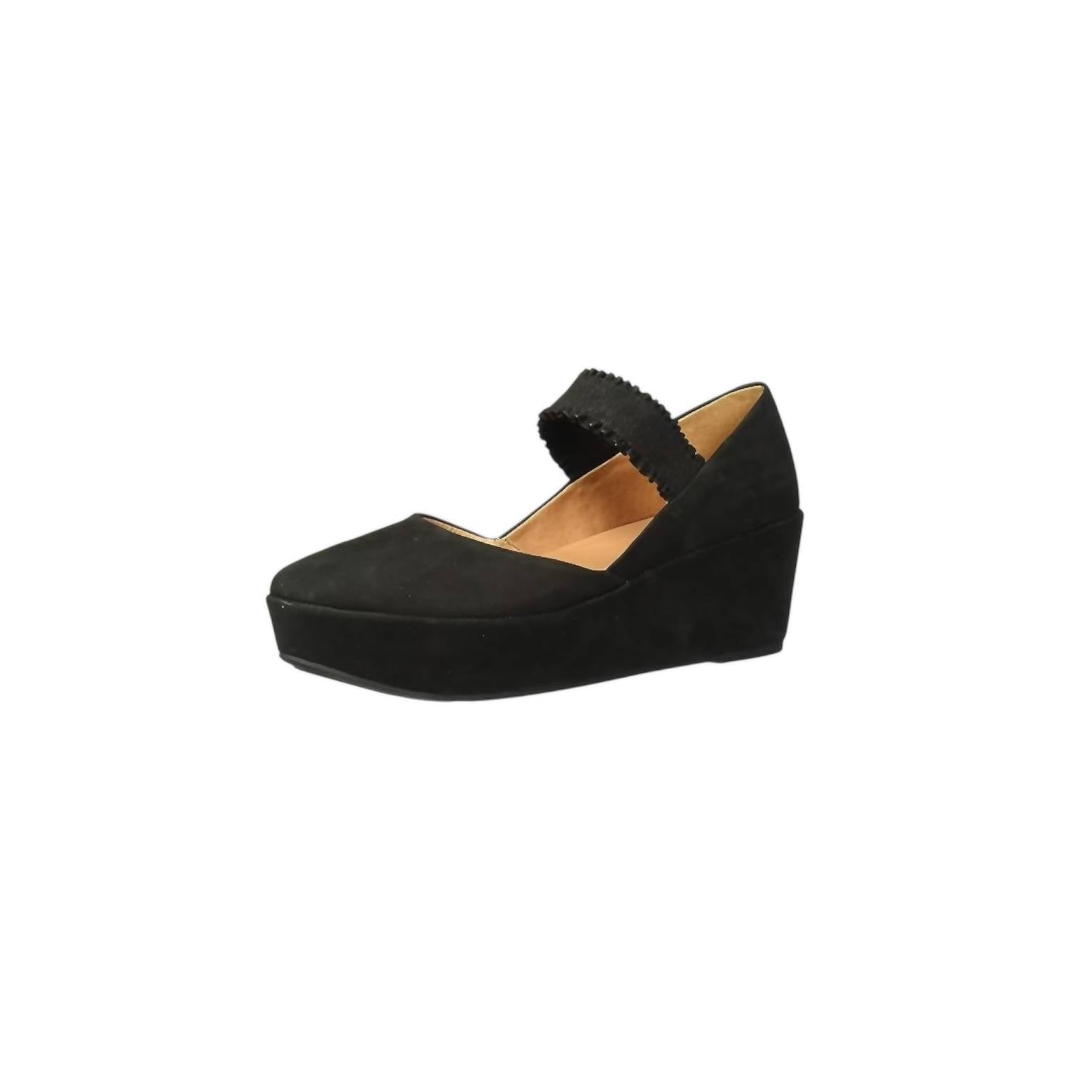 Женские босоножки Nyssa Ruffle Strap Wedge черного цвета Gentle Souls