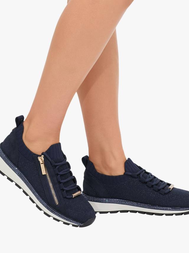 Pace Zip Knit Trainers Carvela, Navy — фото 2