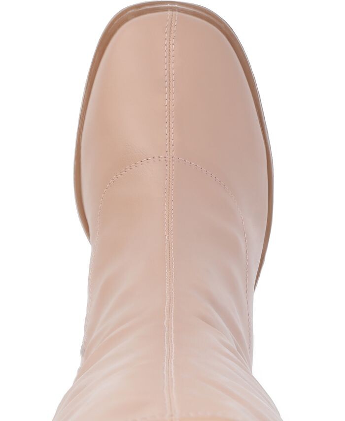 Женские сапоги Alondra Tru Comfort из пеноматериала, широкой ширины, на платформе, с квадратным носком, стандартные ботинки до середины икры Journee Collection, фиолетовый — фото 4