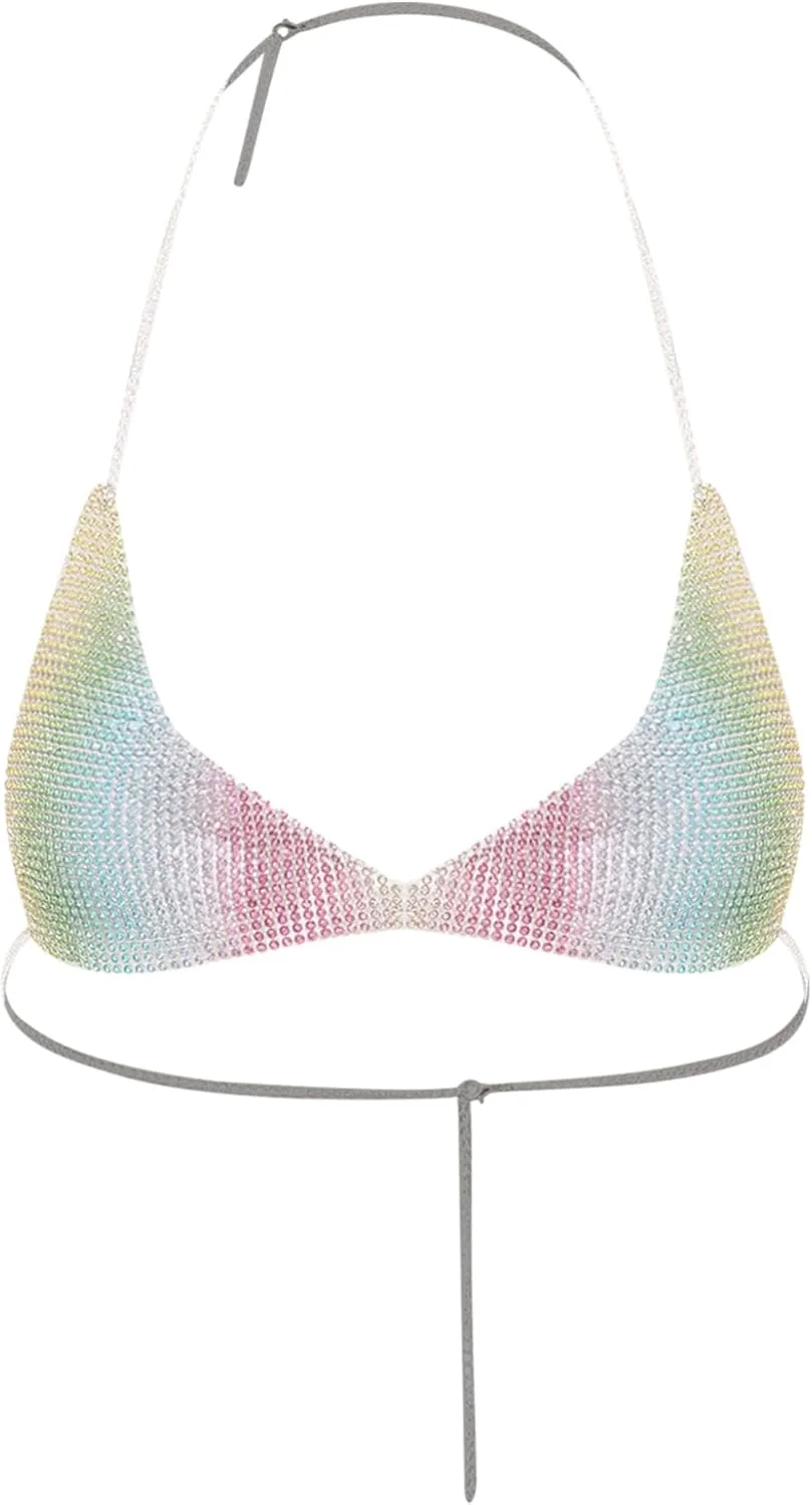 

Женский топ-бикини с треугольным бюстгальтером и стразами Zaldita