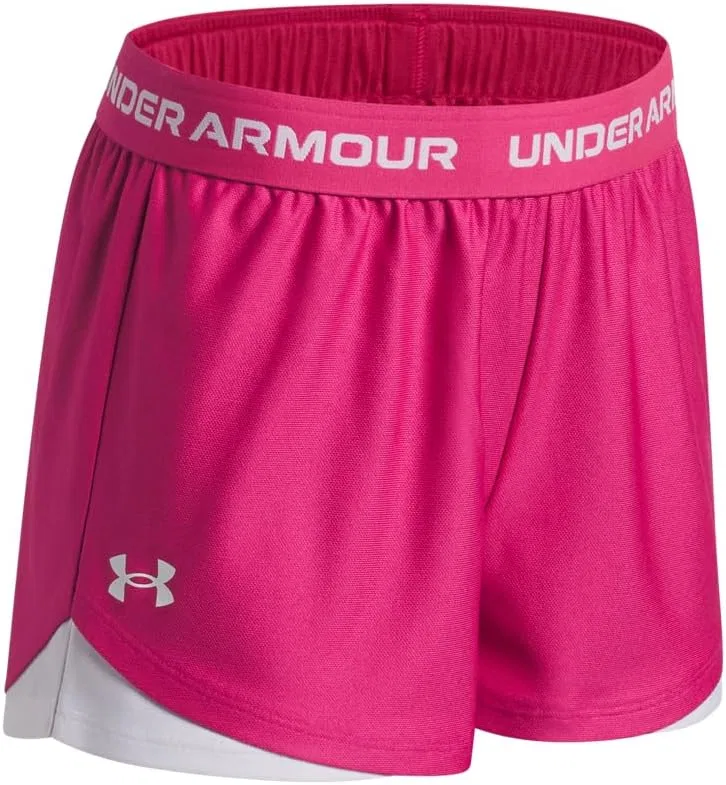 Шорты Under Armour Girls Tech Play Up, (622) Virtual Pink/White/White — фото 2