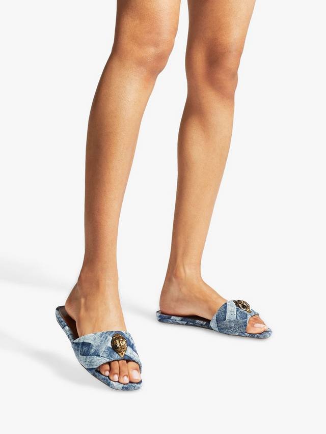 Сандалии на плоской подошве в кенсингтоне Kurt Geiger London, цвет Blue Denim — фото 2