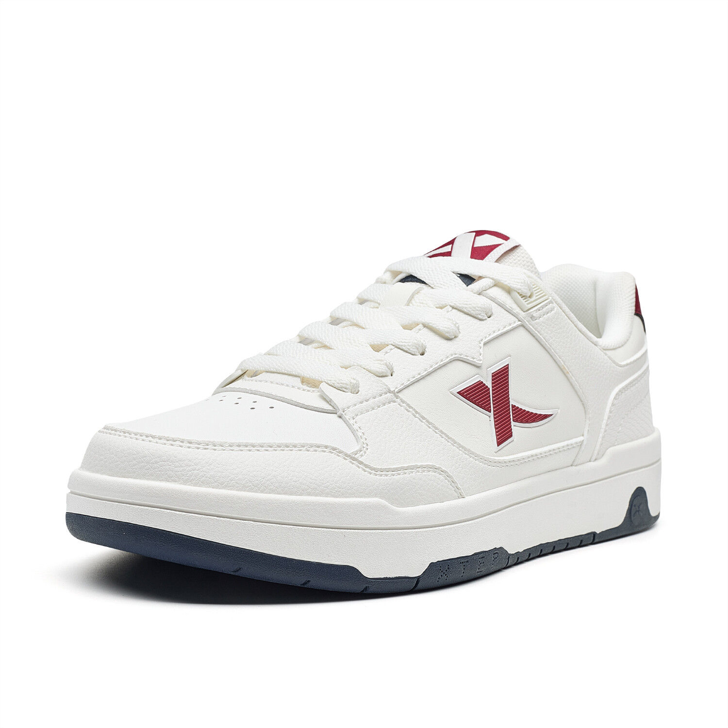 Кроссовки XTEP Skateboarding Shoes Men Low-top Sail White/dark Jujube Red, белый — фото 3